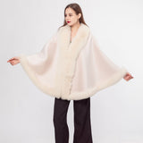 100% content wool coat  shawl with fox hair collar 210730