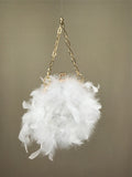 real turkey feather handbag mini 2023 luxurious purse party flower pink color - LVCOMEFF