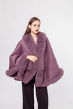 100% content wool coat  shawl with fox hair collar 210730