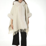 genuine natural fox fur shawl with tassel half sleeve fox fur cuffs big size - LVCOMEFF