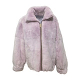 rex full pelt rex rabbit fur coat with lapel 210726