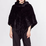 knitted mink fur pullover poncho 210722