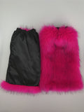 faux fur leg warmer 2023 y2k furry Women Fuzzy Long Boot Cuff Covers pink - LVCOMEFF