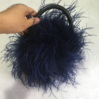 natural ostrich feather mini handbag 210715 furry flufffy