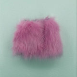 Women's mini Fur Leg Warmers Fuzzy short Boot Cuff Covers 2023 Y2K pink - LVCOMEFF