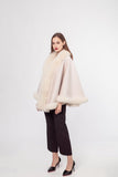 100% content wool coat  shawl with fox hair collar 210730