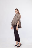 knitted mink fur shawl cape with falbalafor dinner party 210717