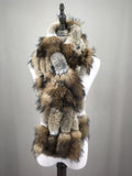 real rex rabbit fur raccoon  fur fox fur scarf 2023 furry classic