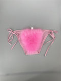 faux fur  bikini 2023 furry sexy free size plus size fuffy