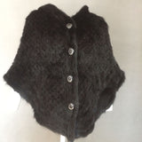 knitted mink fur cape mini shawl with hood 210721