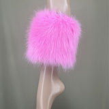 Women's mini Fur Leg Warmers Fuzzy short Boot Cuff Covers 2023 Y2K pink - LVCOMEFF