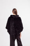 LVCOMEFF natural knitted mink fur poncho pullover   210722