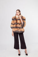 LVCOMEFF natural gold fox fur coat free shipping 210733