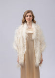 ostrich feather shawl lace cape luxurious for party wedding elegant furry free shipping