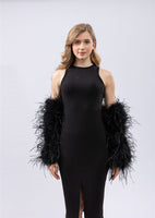 ostrich feather long sleeve for party wedding luxurious arm glove cuffs elegant free shipping