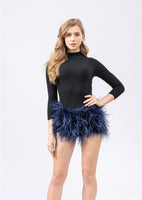 ostrich feather hot pants shorts mini furry  free shipping