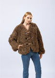 real lamb fur coat furry elegant 2023 Autumn Winter woman free shipping