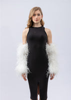 ostrich feather long sleeve for party wedding luxurious arm glove cuffs elegant free shipping