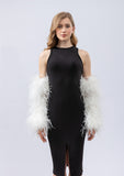 ostrich feather long sleeve for party wedding luxurious arm glove cuffs elegant free shipping