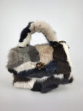 real mink fur handbag mini multicolor rainbow color 2023 luxurious purse party free shipping