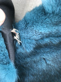natural fox fur coat woman elegant casual  2023 Autumn winter blue green color free shipping
