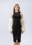 ostrich feather long sleeve for party wedding luxurious arm glove cuffs elegant free shipping