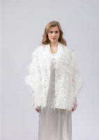 ostrich feather shawl lace cape luxurious for party wedding elegant furry free shipping