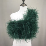 natural  ostrich feather tube top Single shoulder Bandeau for Party Carnival free shipping