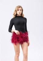 ostrich feather hot pants shorts mini furry  free shipping