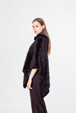 LVCOMEFF natural knitted mink fur poncho pullover   210722