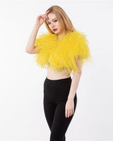 LVCOMEFF real ostrich fur vest bolero  free shipping  210721-1