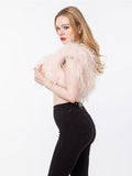 LVCOMEFF real ostrich fur vest bolero free shipping  210706-13