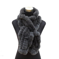 women real rex rabbit fur scarf furry fluffy plush free shipping - eileenhou rabbit fox mink raccoon chinchilla   lady real  fur coat jacket