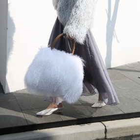 LVCOMEFF real mongolia sheep fur handbag free shipping  210706-14