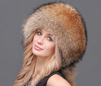 women real fox fur hat  furry fluffy with tassels  fringe plush  free shipping - eileenhou rabbit fox mink raccoon chinchilla   lady real  fur coat jacket