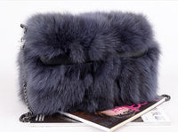 real fox fur handbag fluffy furry free shipping - eileenhou rabbit fox mink raccoon chinchilla   lady real  fur coat jacket