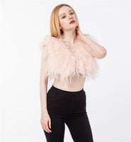 LVCOMEFF real ostrich fur vest bolero free shipping  210706-13