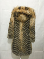 LVCOMEFF natural gold fox fur long coat with hood plus size free shipping 210734