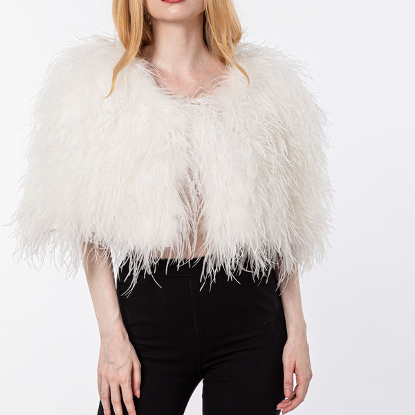 LVCOMEFF real ostrich fur shawl cape  free shipping  210721-2