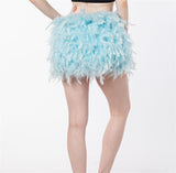 LVCOMEFF real  feather skirt  free shipping  210721-9