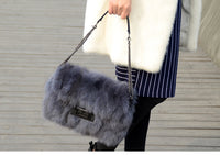 real fox fur handbag fluffy furry free shipping - eileenhou rabbit fox mink raccoon chinchilla   lady real  fur coat jacket