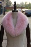 real fox fur collar scarf winter warm fluffy natural fur free shipping - eileenhou rabbit fox mink raccoon chinchilla   lady real  fur coat jacket