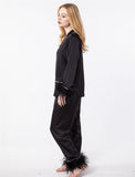 LVCOMEFF real ostrich fur pajamas set free shipping  210706-7