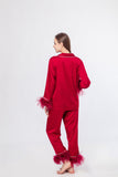 LVCOMEFF real ostrich fur pajamas set free shipping  210706-7