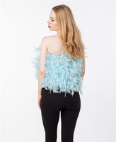 LVCOMEFF feather breast wrap strapless crop top tube vest free shipping  210721-8