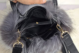 women real mink fur fox fur handbag with rose flower  free shipping - eileenhou rabbit fox mink raccoon chinchilla   lady real  fur coat jacket