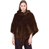 LVCOMEFF natural knitted mink fur poncho pullover   210722