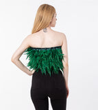 LVCOMEFF feather breast wrap strapless crop top tube vest free shipping  210721-7