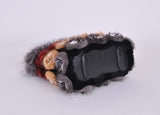 women real mink fur fox fur handbag with rose flower  free shipping - eileenhou rabbit fox mink raccoon chinchilla   lady real  fur coat jacket