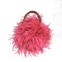 LVCOMEFF natural ostrich feather mini handbag free shipping